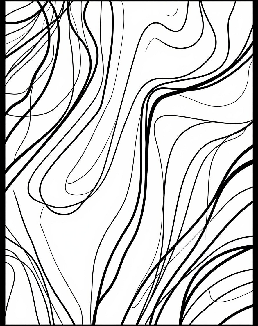 Bold Black White Abstract Lines Rug