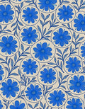 Bold Blue Floral Pattern Rug