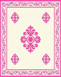 Vibrant Floral Motif Bordered Design Rug