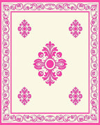 Vibrant Floral Motif Bordered Design Rug