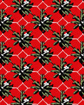 Bold Floral Geometric Red Design Rug