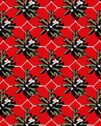 Bold Floral Geometric Red Design Rug