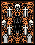 Gothic Halloween Skull Tombstone Pumpkin Rug