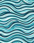 Aqua Waves Abstract Design Rug