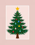 Festive Christmas Tree Ornament Pattern Rug