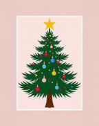 Festive Christmas Tree Ornament Pattern Rug