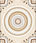 Tuscan Sunburst Mandala Pattern Rug