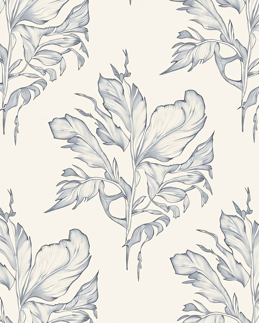 Botanical Sketch Pattern Design Rug