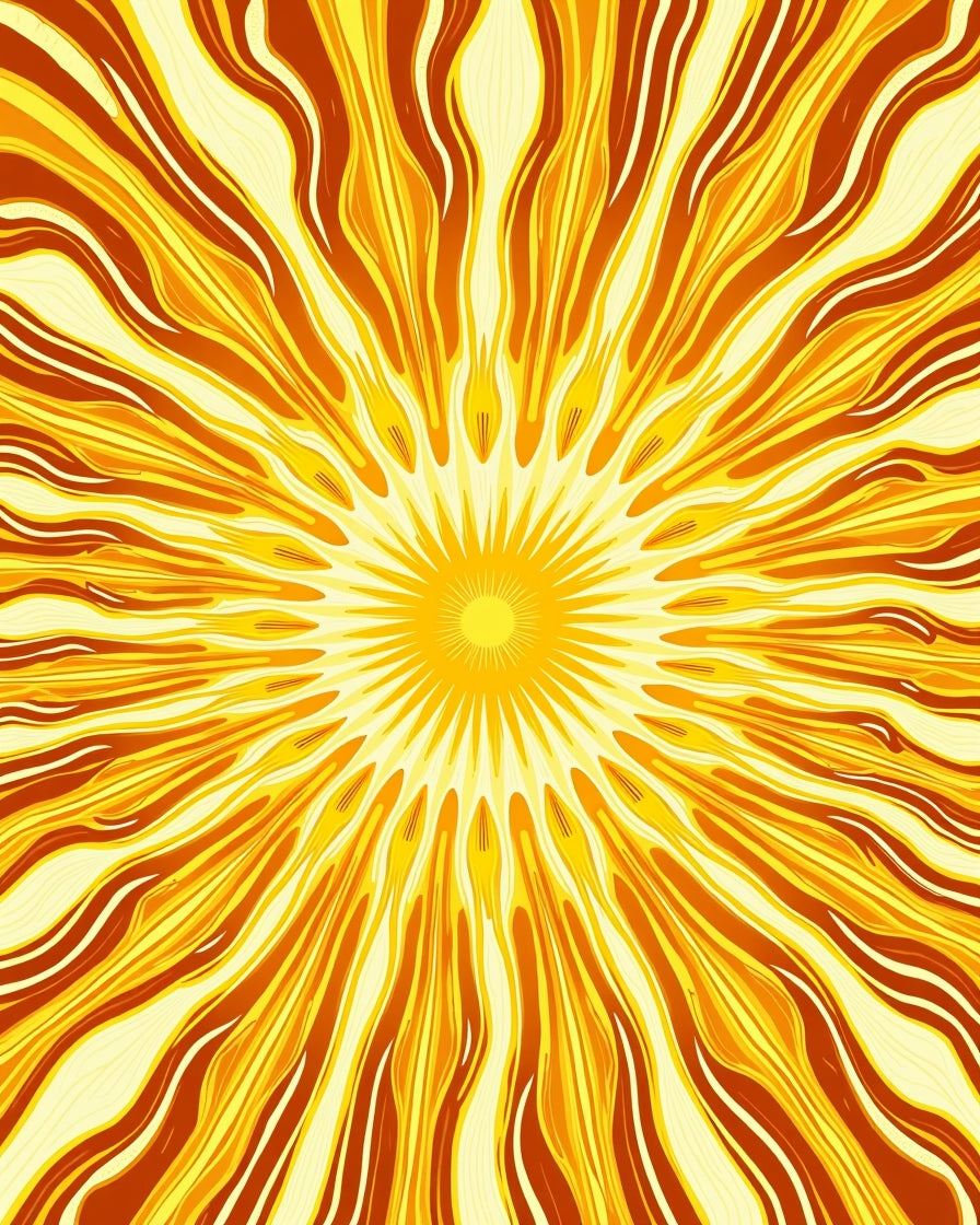 Radiant Sunburst Warm Tones Design Rug