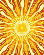 Radiant Sunburst Warm Tones Design Rug