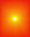 Radiant Sunburst Warm Red Rug