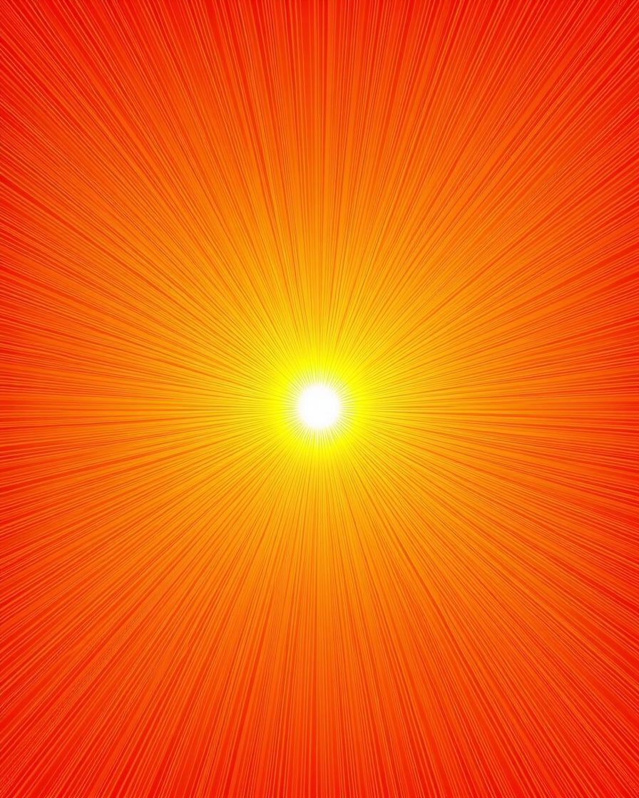 Radiant Sunburst Warm Red Rug