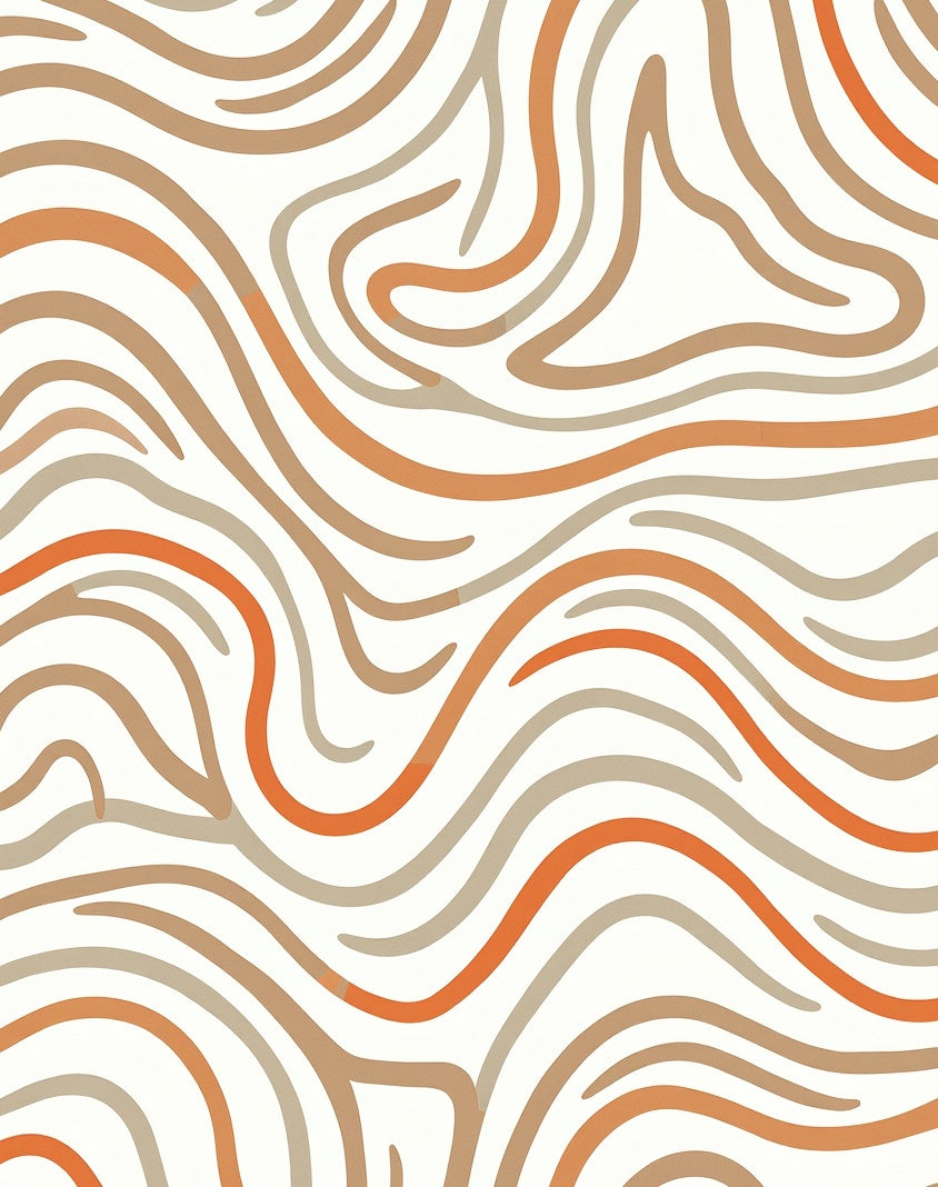 Abstract Wavy Stripe Pattern Design Rug