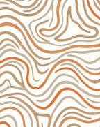 Abstract Wavy Stripe Pattern Design Rug