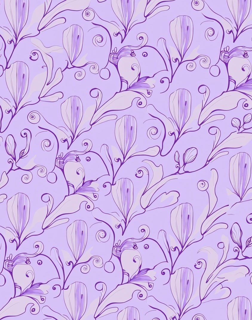 Lilac Paisley Floral Swirl Design Rug
