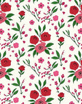 Romantic Red Pink Floral Pattern Rug