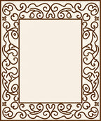 Ornate Swirling Vine Border Design Rug