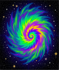 Vibrant Psychedelic Swirl Galaxy Rug
