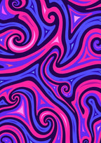 Vibrant Swirling Pink Blue Pattern Rug