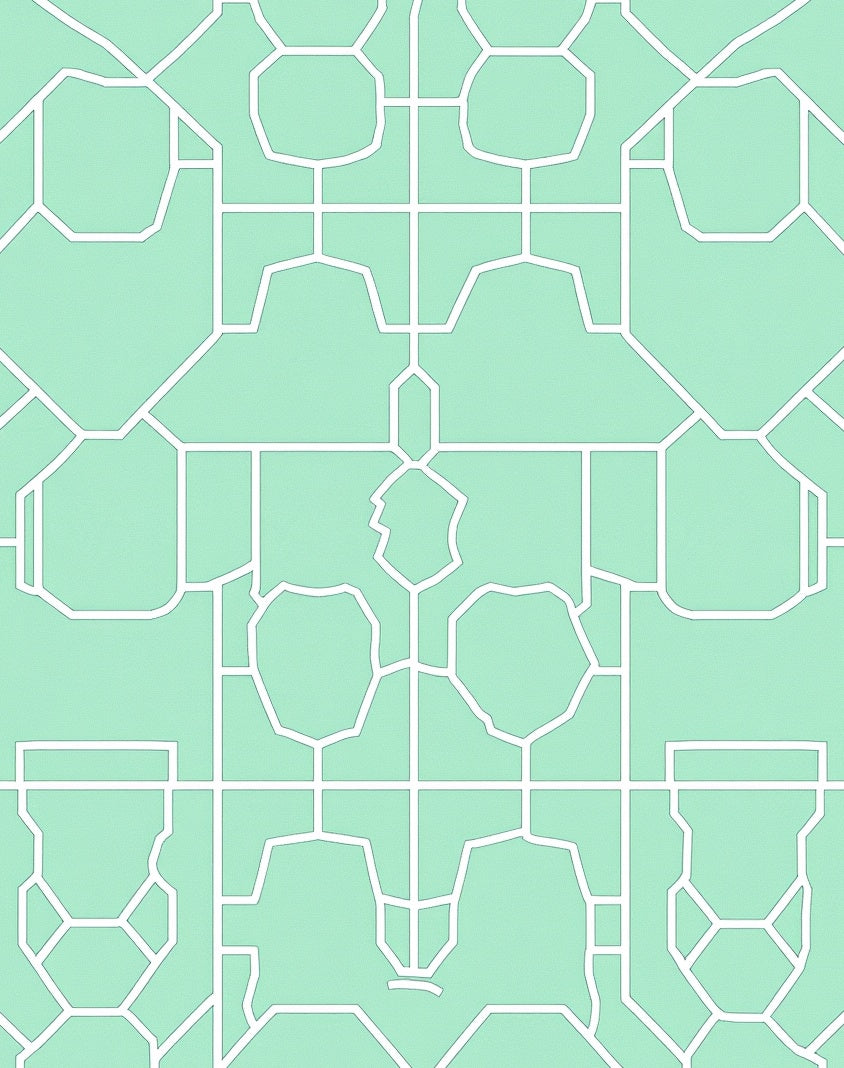 Geometric Garden Lattice Pattern Rug