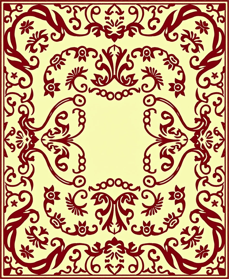 Ornate Floral Red Pattern Rug
