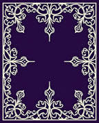 Elegant Ivory Flourish Frame Design Rug