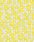 Yellow Floral Geometric Hexagonal Design Rug