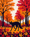 Autumn Woods Fox Graphic Design Rug