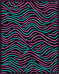Pink Aqua Swirling Lines Pattern Rug