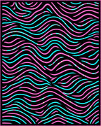 Pink Aqua Swirling Lines Pattern Rug