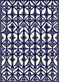Navy And Cream Geometric Pattern Rug
