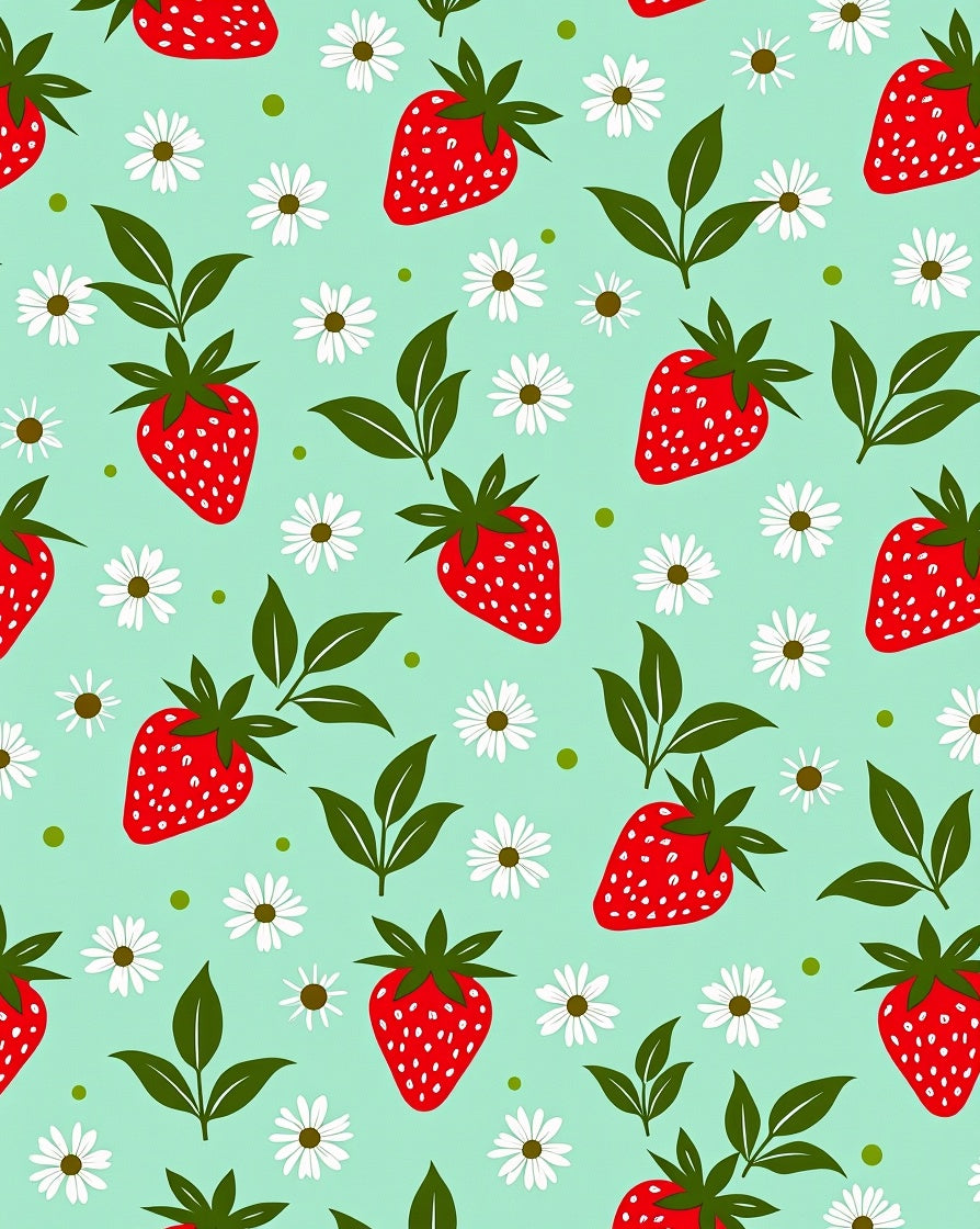 Sweet Strawberry Daisy Pattern Rug