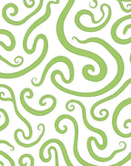 Swirling Green Vine Pattern Rug