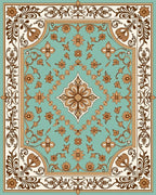 Ornate Floral Medallion Pattern Rug