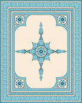 Teal Floral Medallion Border Rug