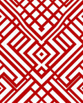 Bold Red White Geometric Lattice Rug