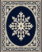 Classic Oval Floral Scrollwork Design Rug
