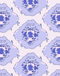 Ornate Floral Patterned Periwinkle Rug