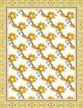 Golden Floral Vine Pattern Rug