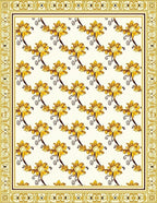 Golden Floral Vine Pattern Rug