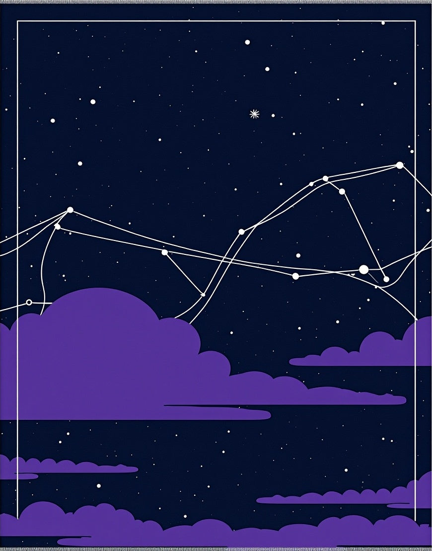 Cosmic Purple Clouds Starry Night Rug