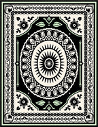 Intricate Mandala Floral Black Border Rug