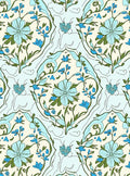 Pastel Blue Floral Vine Pattern Rug