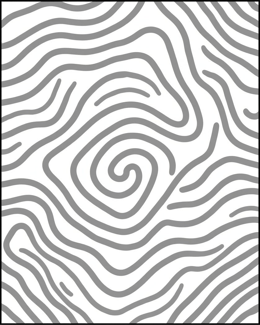 Abstract Swirling Gray Line Pattern Rug