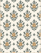 Floral Damask Style with 2 Colors Rug