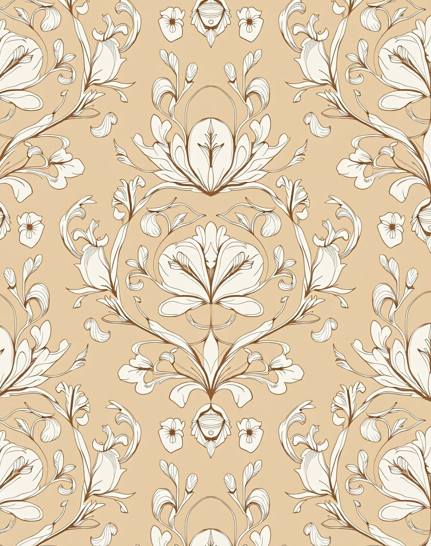 Classic Floral Damask Pattern Rug