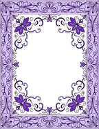 Floral Scrollwork Lavender Design Rug