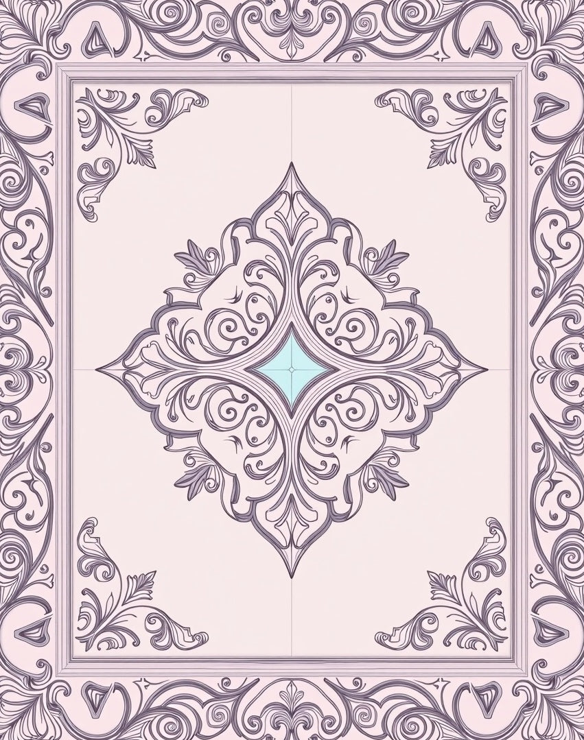 Elegant Vintage Floral Scrollwork Rug