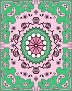 Retro Floral Medallion Pattern Rug