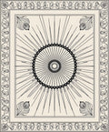 Sunburst Mandala Decorative Bordered Rug